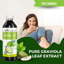 Load image into Gallery viewer, Herbal Goodness Soursop Graviola Liquid Drops 12 Fl Oz - 15X Strength Organic Guanábana Soursop Leaves Extract for Gut Health, Cell &amp; Immune Support Serene Soursop Drops - Vegan, Non-GMO, Made in USA
