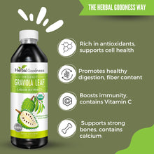 Load image into Gallery viewer, Herbal Goodness Soursop Graviola Liquid Drops 12 Fl Oz - 15X Strength Organic Guanábana Soursop Leaves Extract for Gut Health, Cell &amp; Immune Support Serene Soursop Drops - Vegan, Non-GMO, Made in USA
