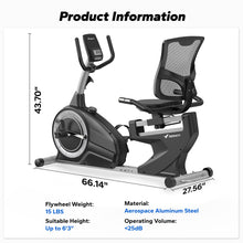 Load image into Gallery viewer, MERACH Recumbent Exercise Bikes for home, Light Commercial High-end Recumbent Bike for Seniors Adults, Magnetic Recumbent Exercise Bike with Smart Bluetooth and Exclusive App, LCD, Heart Rate Handle
