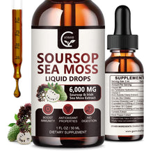 Load image into Gallery viewer, (2 Pack) Soursop Graviola Liquid Drops 1800mg, 98% Absorption Soursop Bitters Liquid for Cell Support &amp; Regeneration, Immune Boost, Relax, Liver and Sleep, Herbal Goodness, Gluten Free, 1 Fl Oz
