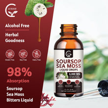 Load image into Gallery viewer, (2 Pack) Soursop Graviola Liquid Drops 1800mg, 98% Absorption Soursop Bitters Liquid for Cell Support &amp; Regeneration, Immune Boost, Relax, Liver and Sleep, Herbal Goodness, Gluten Free, 1 Fl Oz
