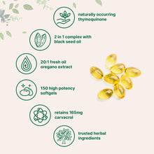 Load image into Gallery viewer, Micro Ingredients Oil of Oregano Softgels, 300 Count | 2 in 1 Formulated with Black Seed Oil | 4X Strength Carvacrol &amp; Thymoquinone | Plant Based, Non-GMO
