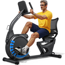 Load image into Gallery viewer, MERACH Recumbent Exercise Bikes for home, Light Commercial High-end Recumbent Bike for Seniors Adults, Magnetic Recumbent Exercise Bike with Smart Bluetooth and Exclusive App, LCD, Heart Rate Handle

