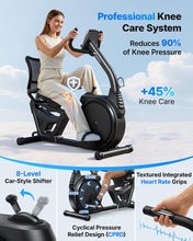 Load image into Gallery viewer, MERACH Recumbent Exercise Bikes for home, Light Commercial High-end Recumbent Bike for Seniors Adults, Magnetic Recumbent Exercise Bike with Smart Bluetooth and Exclusive App, LCD, Heart Rate Handle
