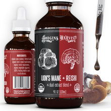 Load image into Gallery viewer, Hodgins Harvest Organic Reishi Mushroom Fruiting Body Extract Tincture - Extra Concentrated Dual Extract Supplement - Supports Heart Health &amp; Wellness - USDA Organic Mushrooms - 4 oz
