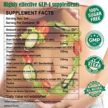 Load image into Gallery viewer, GLP-1 Supplements Drops | 9-in-1 Premium GLP1 Boost w. Berberine, Ceylon Cinnamon, Green Tea Extra- ct Eriocitrin, Naturally GLP 1 Support for Metabolism &amp; Gut Digestion丨Raspberry, Sugar Free
