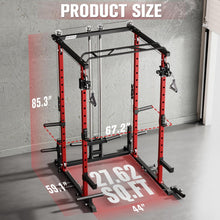 Load image into Gallery viewer, RitFit Multi-Function Garage &amp; Home Gym Package Includes 1200LBS Power Cage PPC03/P3 with Cable Crossover System, Weight Bench, Olympic Barbell Weight Set, Full Body Workout
